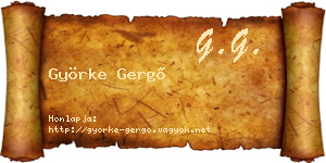 Györke Gergő névjegykártya