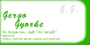 gergo gyorke business card